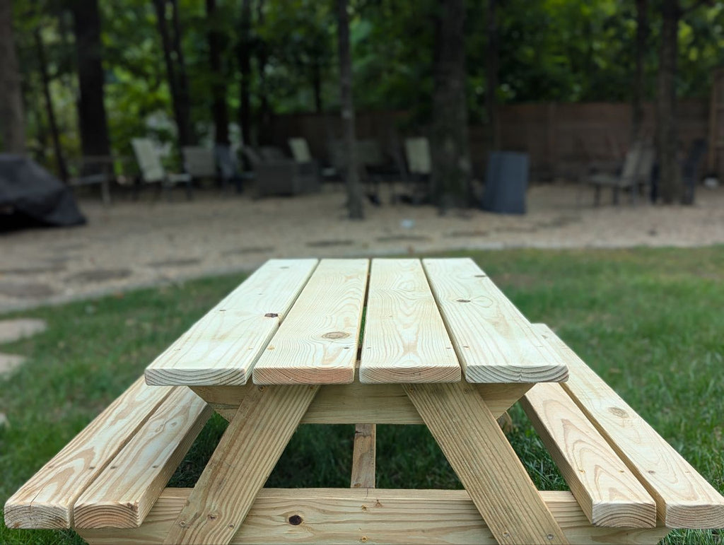 Outdoor kids wood picnic table