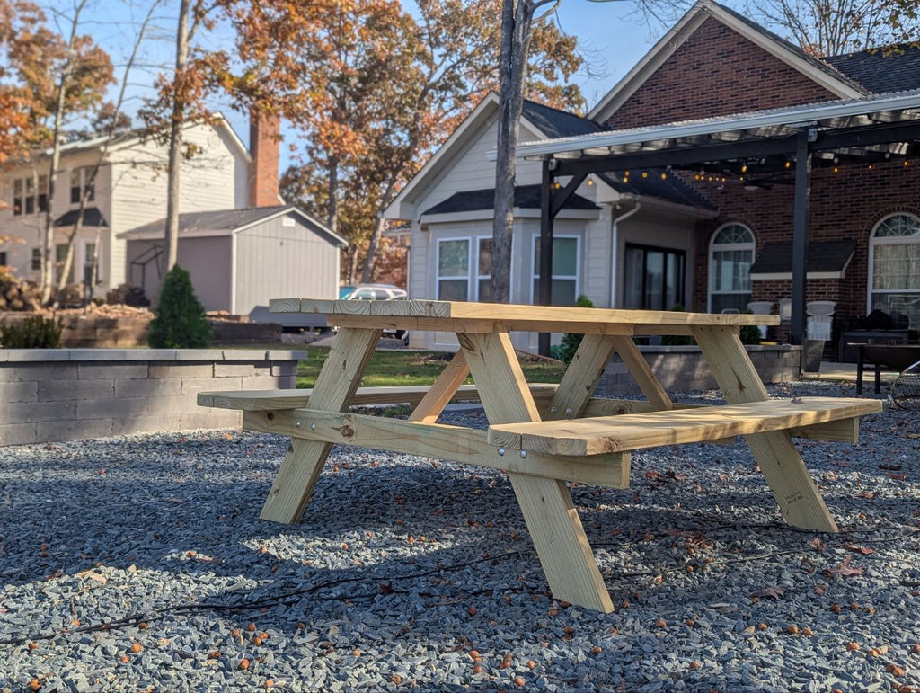 Outdoor adult picnic table