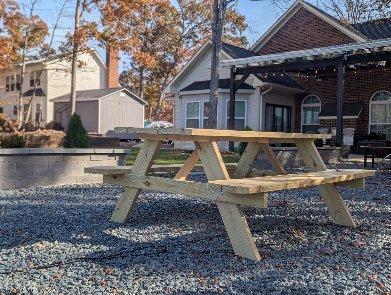 Outdoor adult picnic table