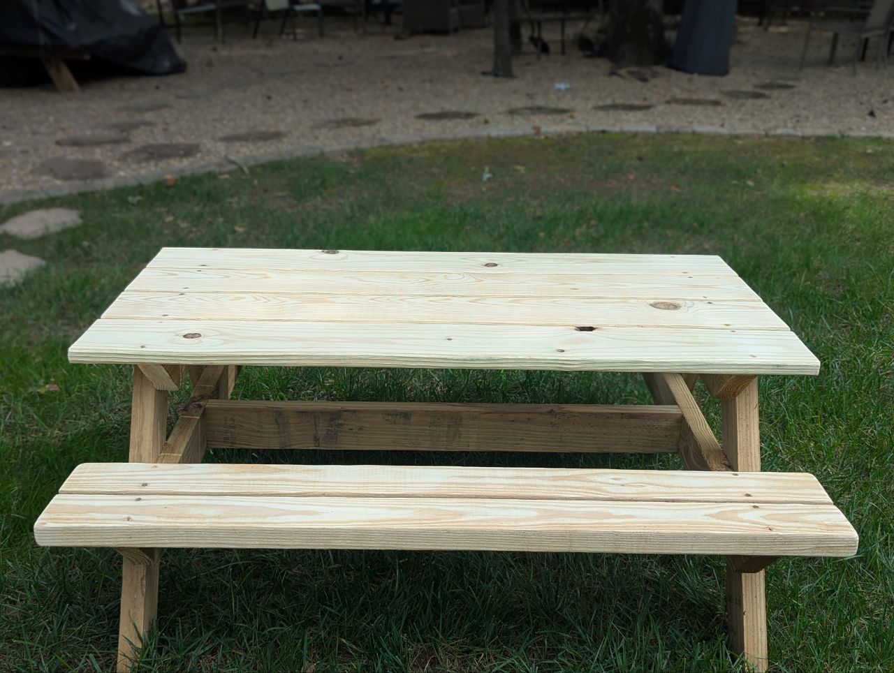 Outdoor kids wood picnic table