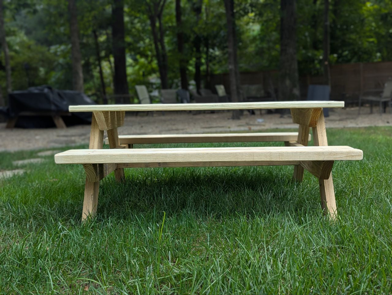 Outdoor kids wood picnic table