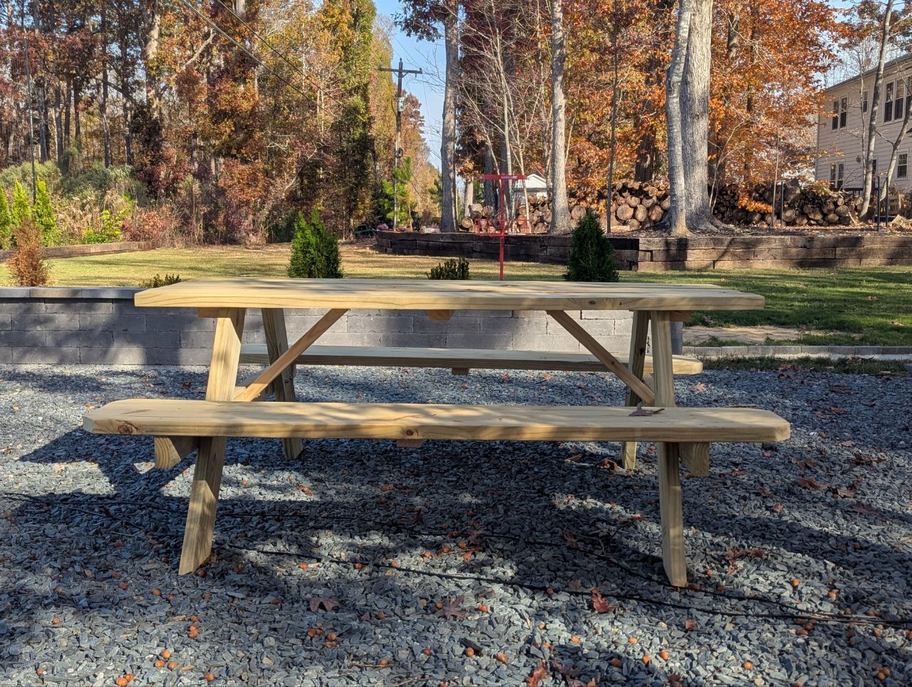 Outdoor adult picnic table