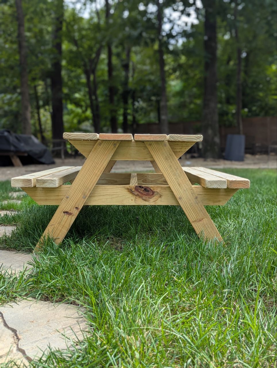 Outdoor kids wood picnic table