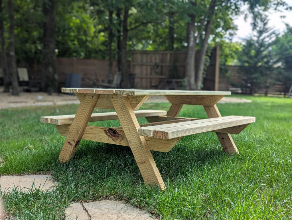 Outdoor kids wood picnic table